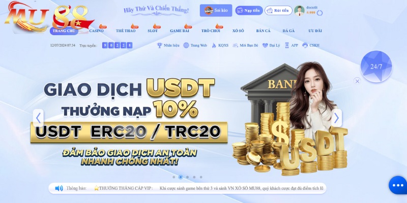 Nhận thưởng lên đến 50% khi nạp tiền bằng USDT